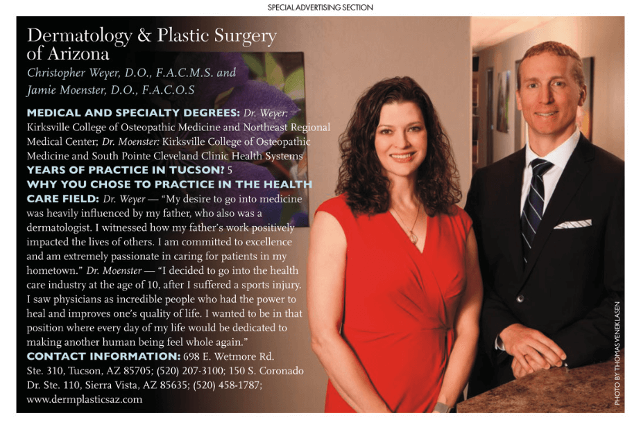 Dr. Weyer and Dr. Moenster are in the news. Tucson